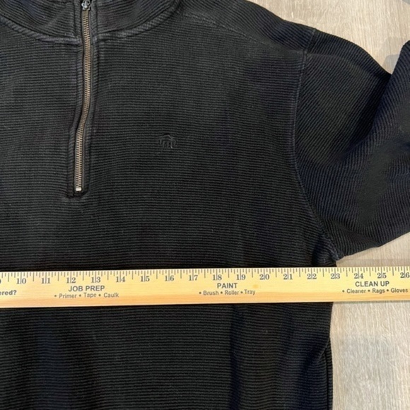 Wolverine Quarter Zip Sweatshirt mens size large black ribbed 100% cotton - Picture 7 of 8